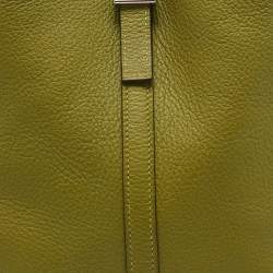 Pre Owned Hermes Vert Chartreuse Taurillon Clemence Leather Picotin 22 Bag