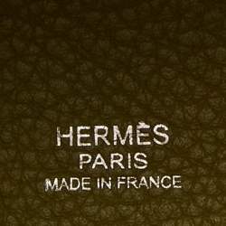 Pre Owned Hermes Vert Chartreuse Taurillon Clemence Leather Picotin 22 Bag