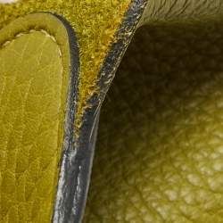 Pre Owned Hermes Vert Chartreuse Taurillon Clemence Leather Picotin 22 Bag