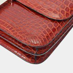 Pre Owned Hermes Brown Matte Niloticus Crocodile Constance Elan Bag