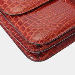 Pre Owned Hermes Brown Matte Niloticus Crocodile Constance Elan Bag