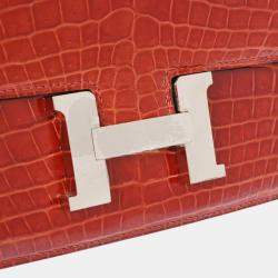 Pre Owned Hermes Brown Matte Niloticus Crocodile Constance Elan Bag