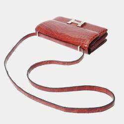 Pre Owned Hermes Brown Matte Niloticus Crocodile Constance Elan Bag