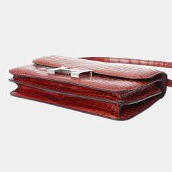 Pre Owned Hermes Brown Matte Niloticus Crocodile Constance Elan Bag