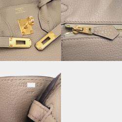 Hermes Grey Togo Tourtiere Birkin 25 Handbag