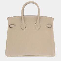 Hermes Grey Togo Tourtiere Birkin 25 Handbag