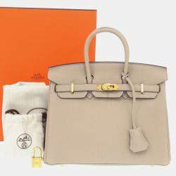 Hermes Grey Togo Tourtiere Birkin 25 Handbag