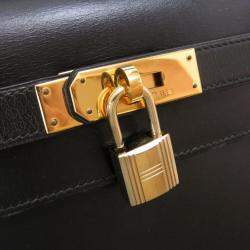 Hermes Black Box calf Kelly 32 Handbag