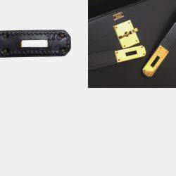 Hermes Black Box calf Kelly 32 Handbag