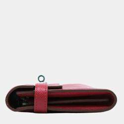 Pre Owned Hermes Bordeaux Epsom Leather Long Kelly Wallet