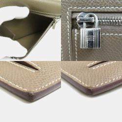 Hermes Etoupe Vaux Epson Pocket Kelly Compact Coin Case