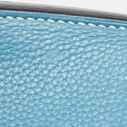 Hermes Bleu Jean Taurillon Clemence Leather Palladium Finish Birkin 40 Bag