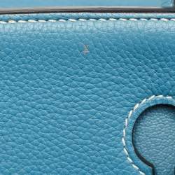 Hermes Bleu Jean Taurillon Clemence Leather Palladium Finish Birkin 40 Bag