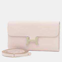 Hermes Pink Epsom Leather Constance To-Go Wallet 