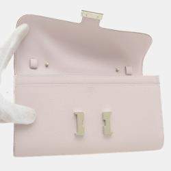 Hermes Pink Epsom Leather Constance To-Go Wallet 