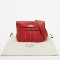 Hermes Rouge Tomate Swift Leather Palladium Finish Berline 28 Bag