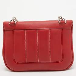 Hermes Rouge Tomate Swift Leather Palladium Finish Berline 28 Bag