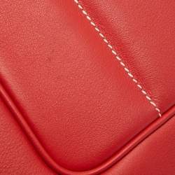 Hermes Rouge Tomate Swift Leather Palladium Finish Berline 28 Bag