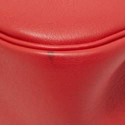 Hermes Rouge Tomate Swift Leather Palladium Finish Berline 28 Bag