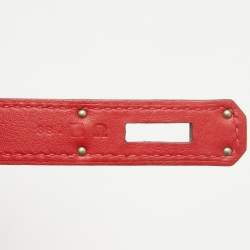 Hermes Rouge Tomate Swift Leather Palladium Finish Berline 28 Bag