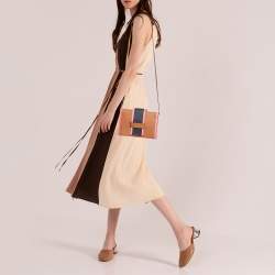 Hermes Gold/Rose Azalee/Bleu Nuit Evercolor Leather H Passant Clutch Bag