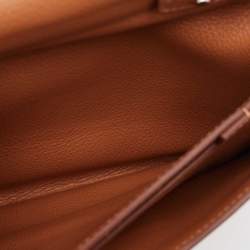 Hermes Gold/Rose Azalee/Bleu Nuit Evercolor Leather H Passant Clutch Bag