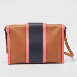Hermes Gold/Rose Azalee/Bleu Nuit Evercolor Leather H Passant Clutch Bag