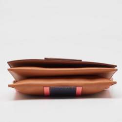 Hermes Gold/Rose Azalee/Bleu Nuit Evercolor Leather H Passant Clutch Bag