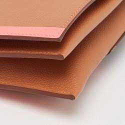 Hermes Gold/Rose Azalee/Bleu Nuit Evercolor Leather H Passant Clutch Bag