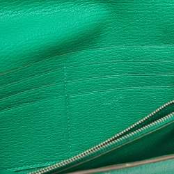 Hermes Menthe Chevre Mysore Leather Kelly Longue Wallet