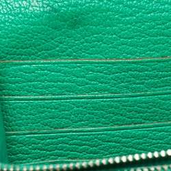 Hermes Menthe Chevre Mysore Leather Kelly Longue Wallet