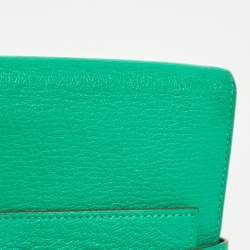 Hermes Menthe Chevre Mysore Leather Kelly Longue Wallet