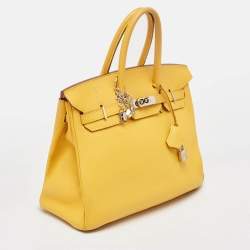 Hermes Soleil Togo Leather Palladium Finish Birkin 35 Bag