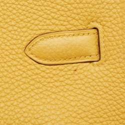 Hermes Soleil Togo Leather Palladium Finish Birkin 35 Bag