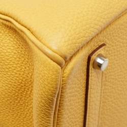 Hermes Soleil Togo Leather Palladium Finish Birkin 35 Bag