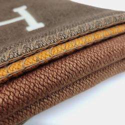 Pre Owned بطانية هيرميس "ملتي كولور" كشمير بني