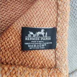 Pre Owned بطانية هيرميس "ملتي كولور" كشمير بني