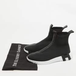 Pre Owned Hermes Black Knit Fabric Socks Sneakers Size 37