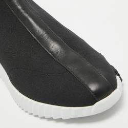 Pre Owned Hermes Black Knit Fabric Socks Sneakers Size 37