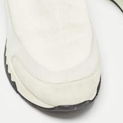 Hermes White Knit Fabric Tokyo Sneakers Size 38.5