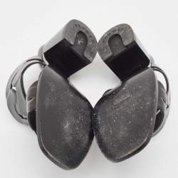 Pre Owned Hermes Black Leather Gaby Sandals Size 36