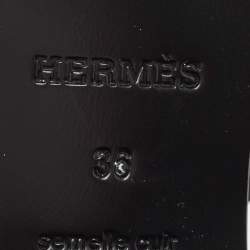 Pre Owned Hermes Black Leather Gaby Sandals Size 36