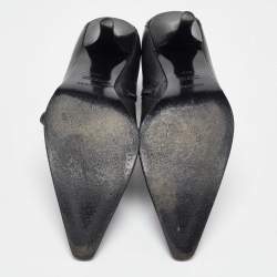 Hermes Black Leather Pointed Toe Ankle Length Boots Size 39.5