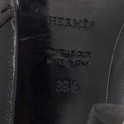 Hermes Black Leather Pointed Toe Ankle Length Boots Size 39.5