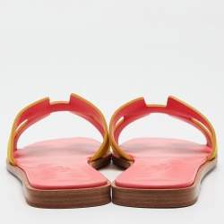 Hermes Yellow Suede Oran Flat Slides Size 40 