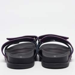 Hermes Navy Blue/Purple Suede  Chypre Slide Sandals Size 40