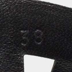 Hermes Black Leather Extra Sandals Size 38