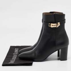 Hermes Black Leather Saint Germain Boots Size 38