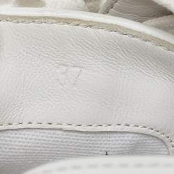 Hermes Tri Color Canvas and Leather Get Low Top Sneakers Size 37