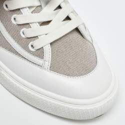 Hermes Tri Color Canvas and Leather Get Low Top Sneakers Size 37